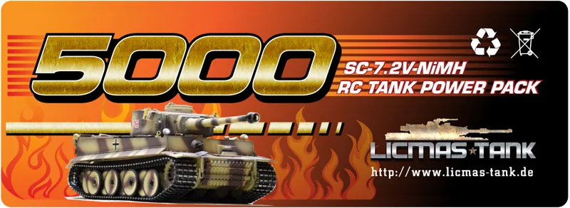 rc panzer akku 5000 NiMH 7.2 Volt