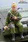 Preview: Figur Soldat WW2 russischer Spion mit Fernglas Tankrider Amöbe Camouflage Grün 1:16