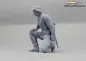 Preview: 1/16 figure German soldier with steel helmet on a knee WW2 PaK Crew unpainted resin
