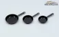 Preview: Set of three frying pans made of black metal in 1/16 for diorama Preview: Set of three frying pans made of black metal in 1/16 for diorama