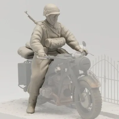 Deutscher Motorrad Soldat 1 - Figurenbausatz - Maßstab 1/16 (SOL Model)