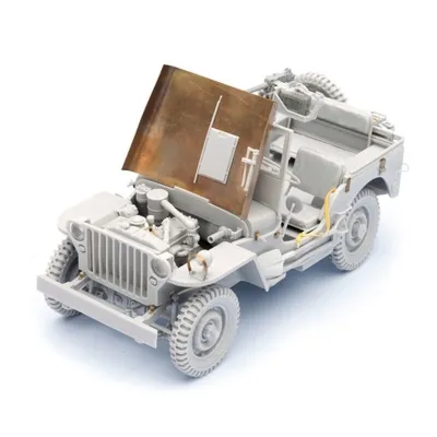 WW II Willys Jeep Standing Model Kit - Scale 1/16