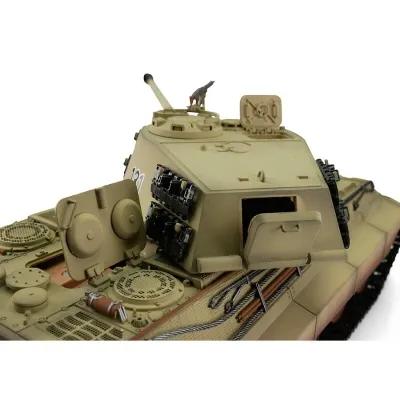Novelty !!! RC King Tiger 2 with IR-Battlesystem - 360 ° tower turn & steel gears - sand camo