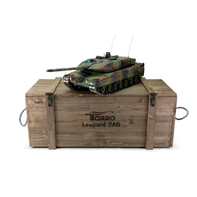 Leopard 2A6 scale 1/16 IR Smoke Torro Pro Edition Camouflage with Wooden Box