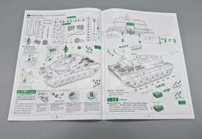 Original Heng Long RC Panzer Leopard 2A6 Anleitung 3889 V6.0 / V7.0 mit Zielscheibe