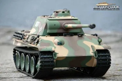 RC Panzer 2.4 GHz Panther Ausführung G Tarn Schussfunktion + IR 1:16 Heng Long V7.0 Stahl Getriebe