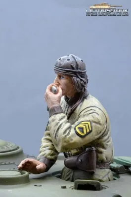 Figur U.S. Panzerbesatzung WW2 Kommandant mit Funk 1/16