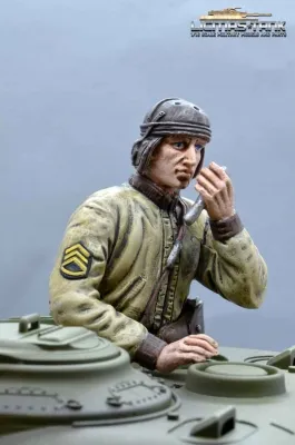 Figur U.S. Panzerbesatzung WW2 Kommandant mit Funk 1/16