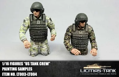 1/16 US M1A2 Abrams American tank crew with helmet