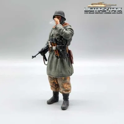 1/16th figure German MP40 soldier with steel helmet and cigarette WW2 artist edition professional paint