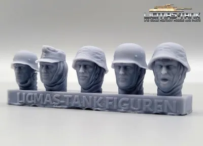 1/16 figures heads german soldiers with helmet and cap wehrmacht ww2