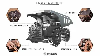 Quarry Transporter Mining Truck Metal Time Steel Kit