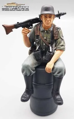 1/16 Figur deutscher Tank Rider WW2 Soldat MG42 Schütze Wehrmacht handbemalt