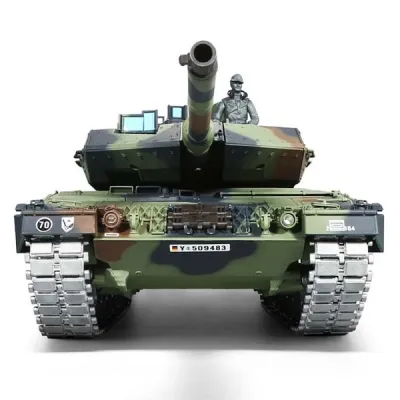 RC Panzer Leopard 2A6 Heng Long 1:16 mit Stahlgetriebe und Metallketten V7.0 - Upg-A
