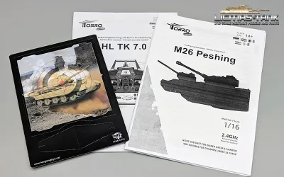 Original Torro RC Tank M26 Snow Leopard Manual Heng Long V6.0 / V7.0 with Targetpaper