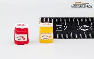 Marmeladengläser Set aus Kunststoff in 1/16 für Diorama