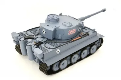RC Panzer Tiger I Heng Long 1:16 Grau Rauch&Sound + Stahlgetriebe 2.4Ghz - V 7.0