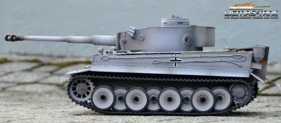 RC Panzer 2.4 GHz Tiger 1 Grau Taigen V3 IR + Servo Metall-Edition 360°