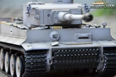 RC Tank 2.4 GHz Tiger 1 Grey Taigen V3 infrared firing + gun barrel smoking Metal-Edition 360°