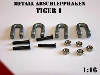 Metal tow hooks for tanks Tiger I Heng Long 1:16