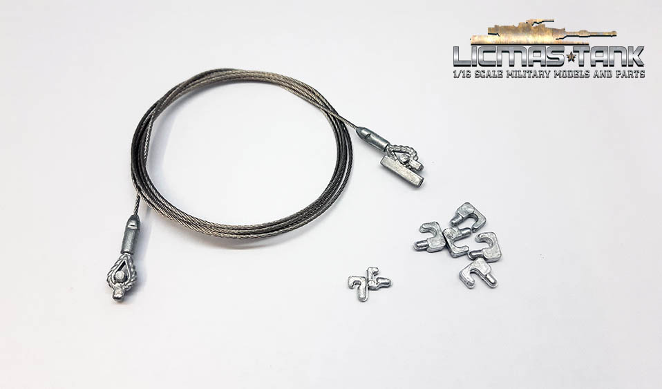 metal towing cable clamps 1/16 Tiger gun cleaners Zubehör für Panzer 
