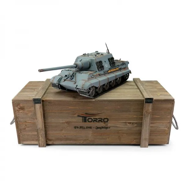 Jagdtiger ("Hunting Tiger") Metal Edition in Wooden Ammunition Box - BB Shooting - Wehrmacht Grey Jagdtiger ("Hunting Tiger") Metal Edition in Wooden Ammunition Box - BB Shooting - Wehrmacht Grey