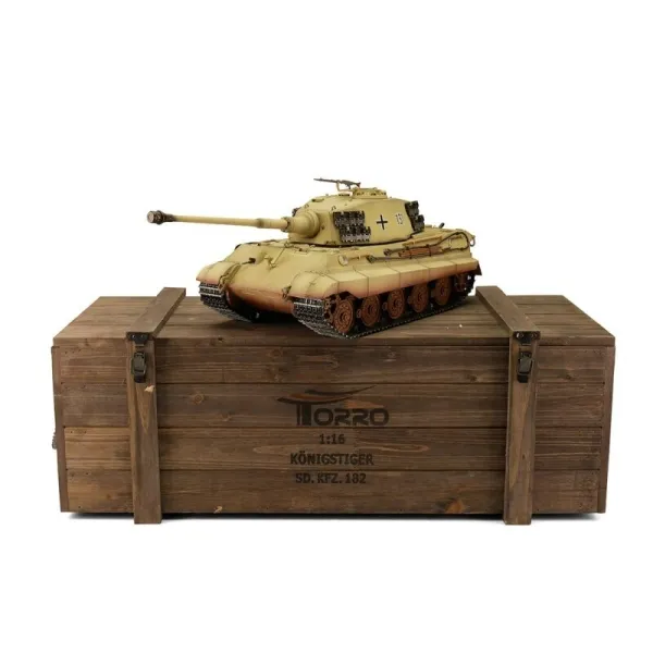 Novelty !!! RC King Tiger 2 with IR-Battlesystem - 360 ° tower turn & steel gears - sand camo Novelty !!! RC King Tiger 2 with IR-Battlesystem - 360 ° tower turn & steel gears - sand camo