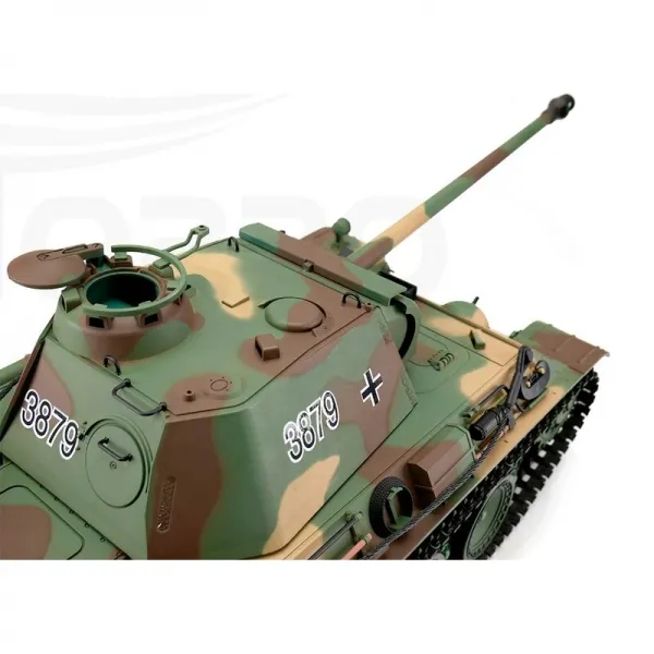 1/16 RC Tank Panther Ausf. G. Camouflage with Metal Tracks - BB+IR with Cannon Recoil Heng Long Torro Edition