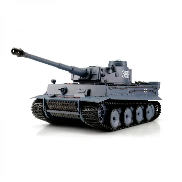 RC Tank Tiger I Heng Long 1:16 gray with steel gear BB + IR 2.4GHz 