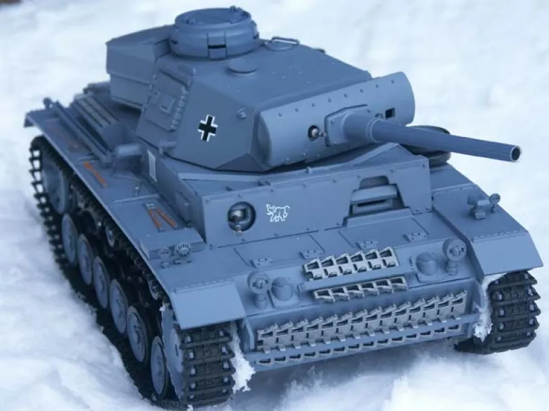 RC Panzer 3 Ausf. L Heng Long 1:16 Grau Stahlgetriebe BB + IR 2.4Ghz V7.0