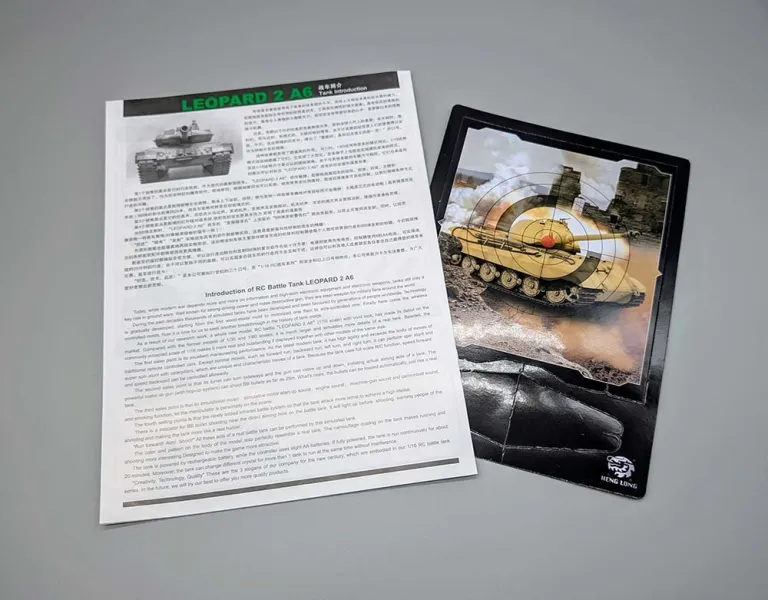 Original Heng Long RC Panzer Leopard 2A6 Anleitung 3889 V6.0 / V7.0 mit Zielscheibe Original Heng Long RC Panzer Leopard 2A6 Anleitung 3889 V6.0 / V7.0 mit Zielscheibe