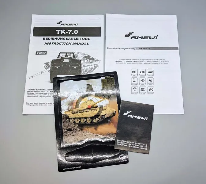 Original Amewi RC Tank Kingtiger Manual 3888 Heng Long V6.0 / V7.0 with Targetpaper Original Amewi RC Tank Kingtiger Manual 3888 Heng Long V6.0 / V7.0 with Targetpaper
