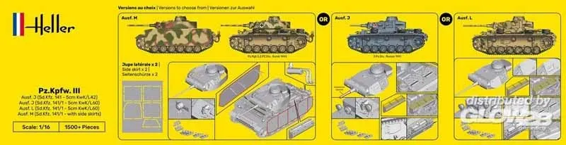 Bausatz Heller 30321 Panzer III Ausf. J,L,M (4in1) in 1:16