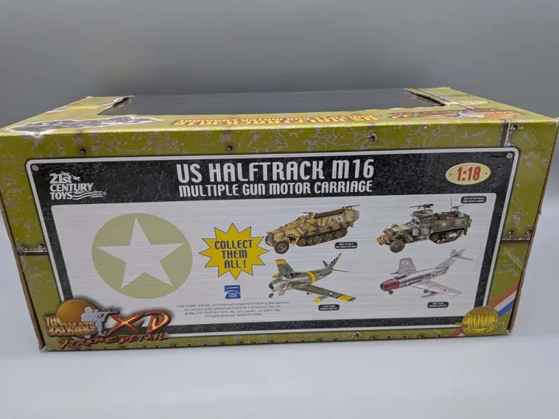 21st Century Toys US Halftrack M 16 Multible Gun Motor Carriage im Maßstab 1:18 mit Figur