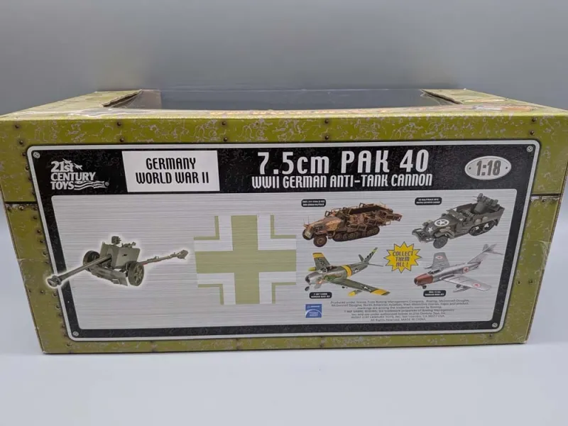 21st Century Toys 7.5 Pak 40 WW2 German Anti Tank Cannon im Maßstab 1:18 mit Figur