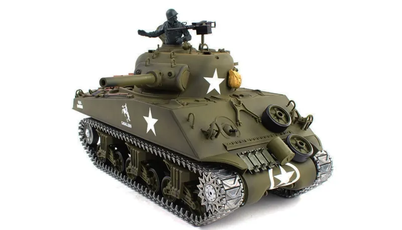 RC Panzer U.S. M4A3 Sherman mit Metallketten Heng Long 1:16 IR/BB 7.0
