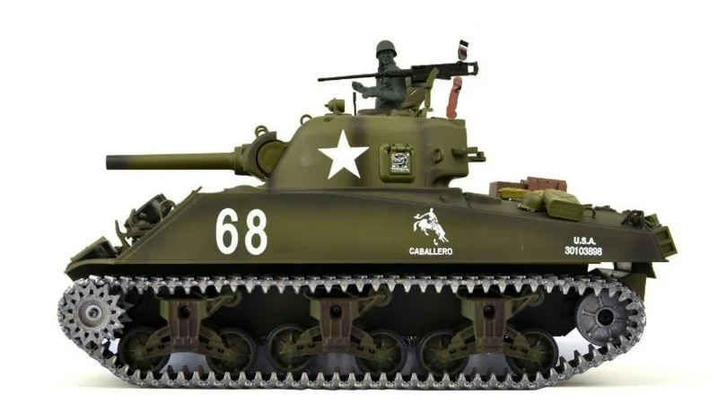 RC Panzer U.S. M4A3 Sherman mit Metallketten Heng Long 1:16 IR/BB 7.0
