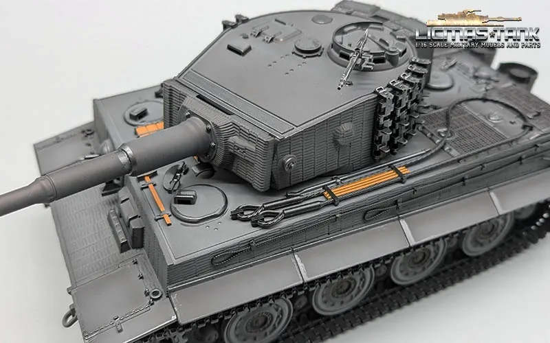 1:24 RC Panzer Deutscher Tiger 1 Späte Version Taigen mit Infrarot-Kampfsystem Grau