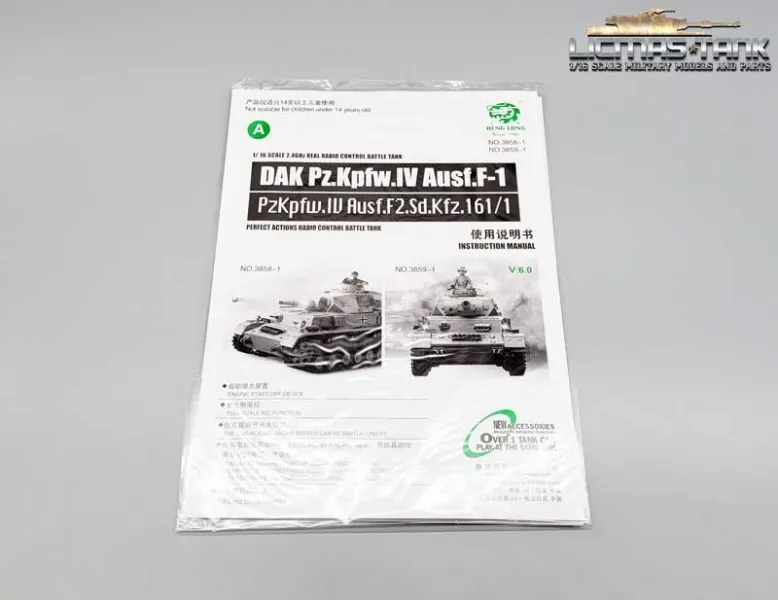 Original Heng Long RC Tank Panzer 4 Manual 3859 V6.0 / V7.0 with Targetpaper