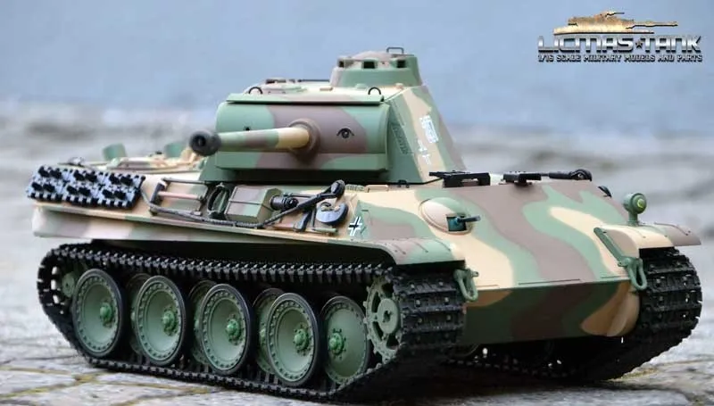 RC Tank 2.4 GHz Panther Ausf. G. Camouflage Shot Function + IR 1:16 Heng Long V7.0
