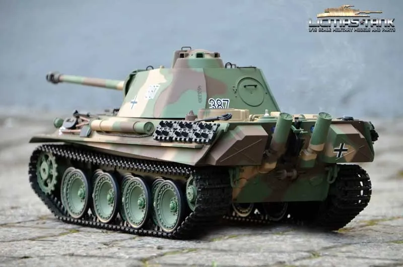 RC Tank 2.4 GHz Panther Ausf. G. Camouflage Shot Function + IR 1:16 Heng Long V7.0