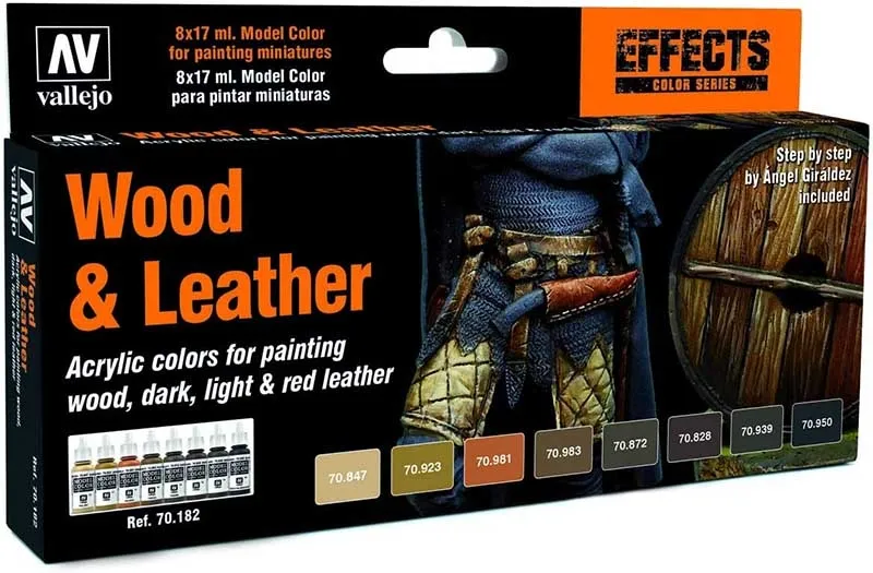 Vallejo Wood & Leather Set - Wood and Leather Paint Set