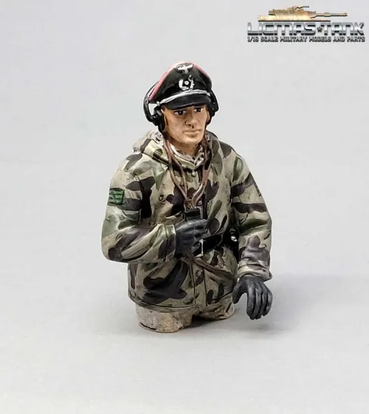 1/16 Figur deutsche Panzer Mannschaft Wehrmacht Splittertarn Kommandant WW2