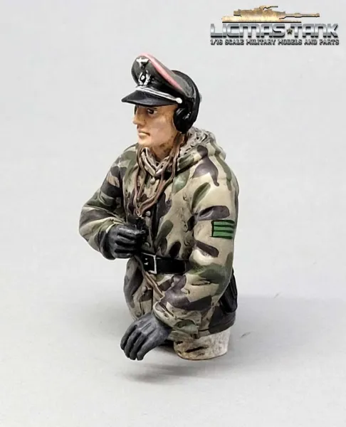 1/16 Figur deutsche Panzer Mannschaft Wehrmacht Splittertarn Kommandant WW2