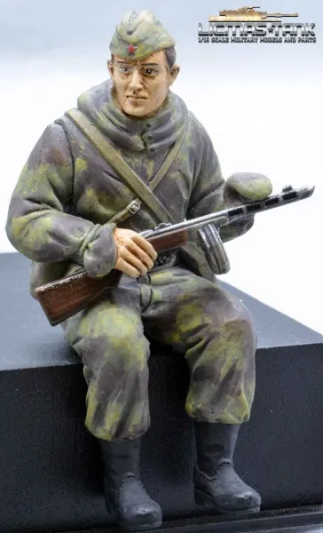 Figure Soldier WW2 russian Scout with PPSh-41 Tankrider 1:16