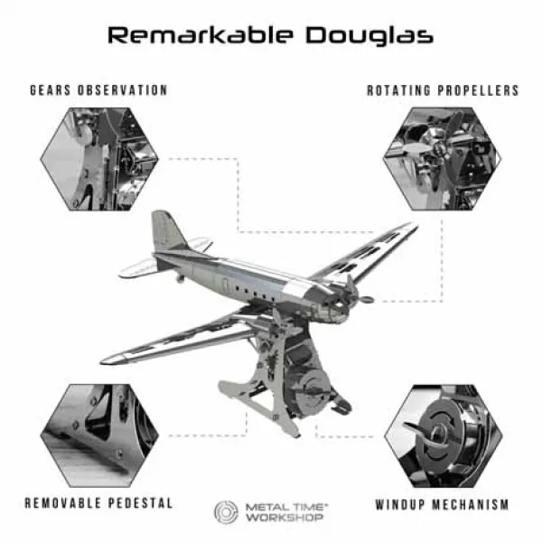 Flugzeug Douglas DC-3 Metal Time Stahl Bausatz