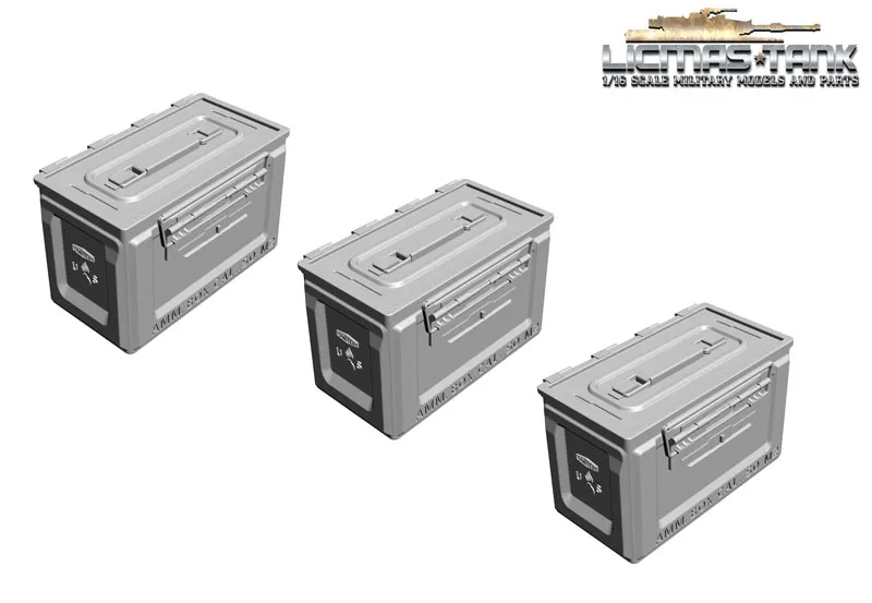 1/16 US Army ammunition boxes M2 Caliber 50 WW2 Resin