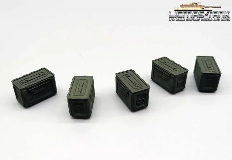 1/16 US Army ammunition boxes M2 Caliber 50 WW2 Resin painted