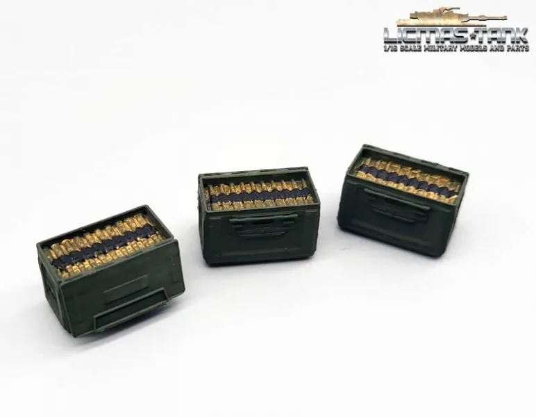 1/16 US Army open ammunition boxes M2 Caliber 50 WW2 Resin painted