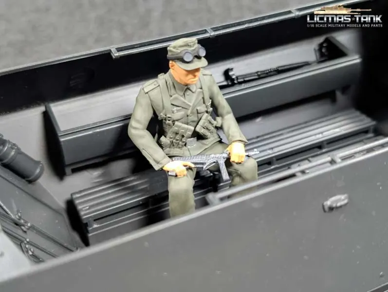 Rider 1 Resin figure painted for 1:16 Torro Sd.Kfz. 251/1 Ausf. D half-track vehicle Rider 1 Resin figure painted for 1:16 Torro Sd.Kfz. 251/1 Ausf. D half-track vehicle